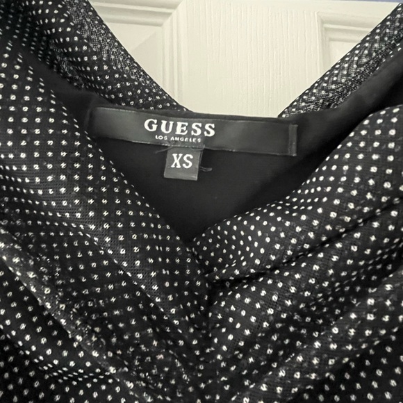 Guess Off The Shoulder Black Dress with White Polka Dots |Color: Black |Size: XS - Picture 4 of 5
